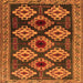 Round Machine Washable Persian Orange Traditional Area Rugs, wshtr2211org