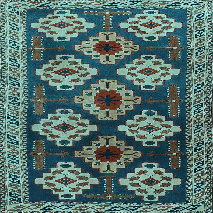 Square Machine Washable Persian Light Blue Traditional Rug, wshtr2211lblu