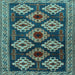 Square Machine Washable Persian Light Blue Traditional Rug, wshtr2211lblu