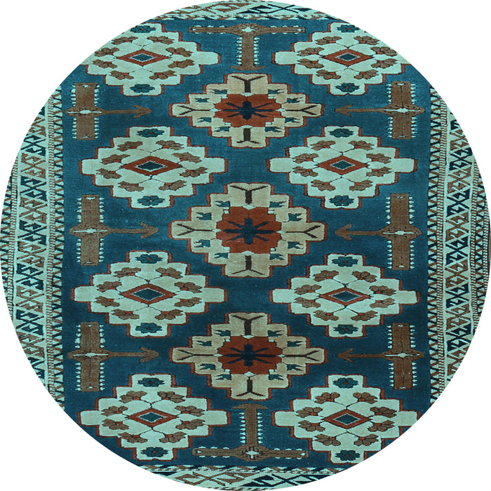 Round Persian Light Blue Traditional Rug, tr2211lblu