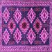 Square Machine Washable Persian Purple Traditional Area Rugs, wshtr2211pur