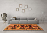 Machine Washable Persian Orange Traditional Rug, wshtr2211org