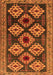 Serging Thickness of Machine Washable Persian Orange Traditional Area Rugs, wshtr2211org