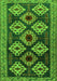 Serging Thickness of Machine Washable Persian Green Traditional Area Rugs, wshtr2211grn