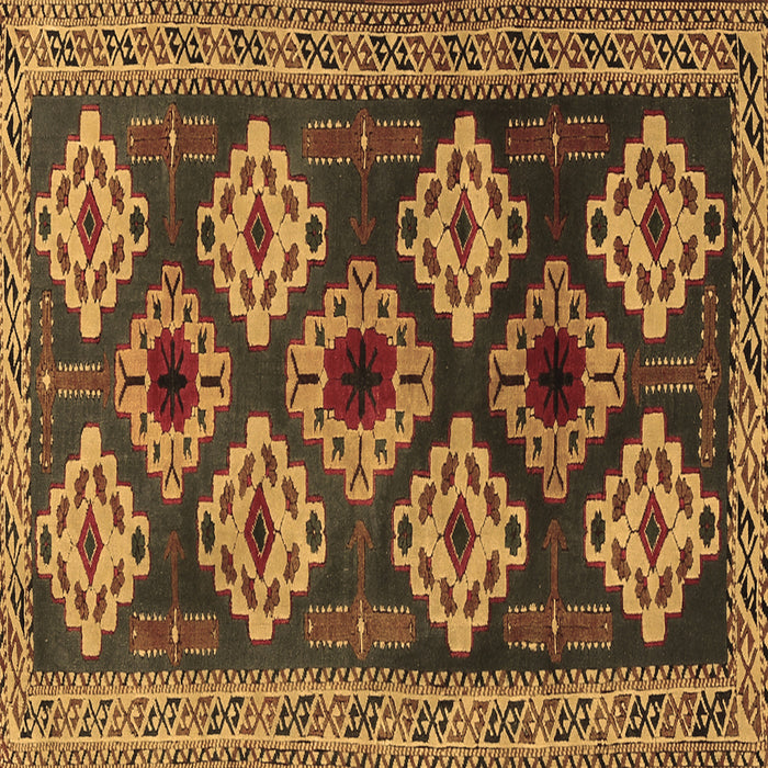 Square Persian Brown Traditional Rug, tr2211brn