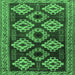 Square Machine Washable Persian Emerald Green Traditional Area Rugs, wshtr2211emgrn