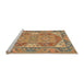 Sideview of Machine Washable Traditional Metallic Gold Rug, wshtr2212