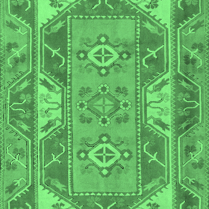 Machine Washable Oriental Emerald Green Traditional Area Rugs, wshtr2212emgrn