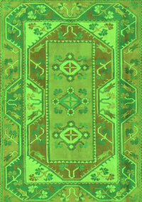 Oriental Green Traditional Rug, tr2212grn