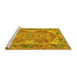 Sideview of Machine Washable Oriental Yellow Traditional Rug, wshtr2212yw