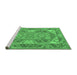 Sideview of Machine Washable Oriental Emerald Green Traditional Area Rugs, wshtr2212emgrn