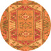 Machine Washable Oriental Orange Traditional Area Rugs, wshtr2212org