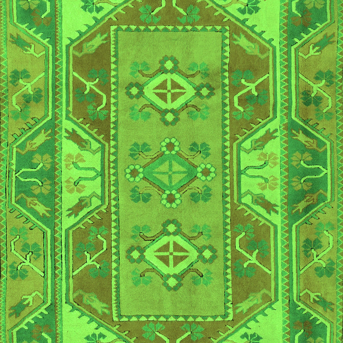 Serging Thickness of Machine Washable Oriental Green Traditional Area Rugs, wshtr2212grn