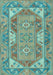 Machine Washable Oriental Light Blue Traditional Rug, wshtr2212lblu