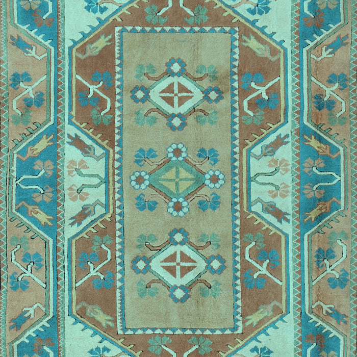Machine Washable Oriental Light Blue Traditional Rug, wshtr2212lblu