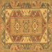 Square Oriental Brown Traditional Rug, tr2212brn