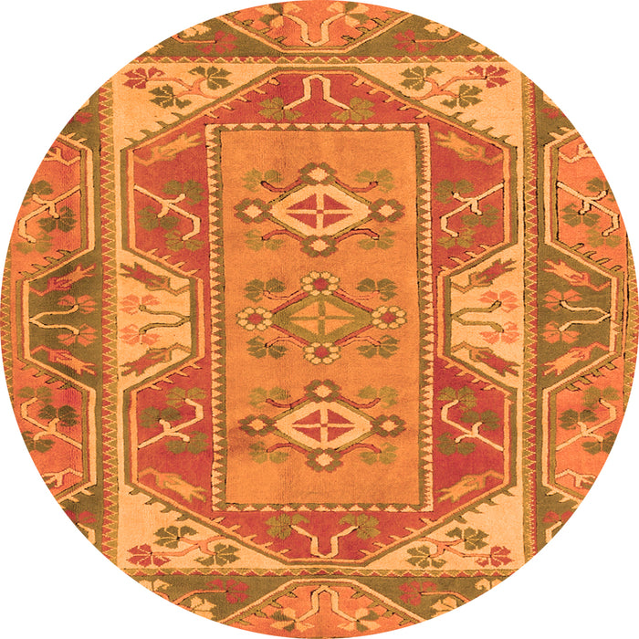 Square Oriental Orange Traditional Rug, tr2212org