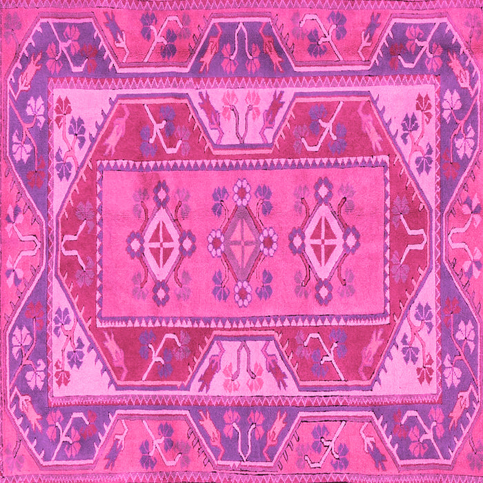 Square Oriental Pink Traditional Rug, tr2212pnk