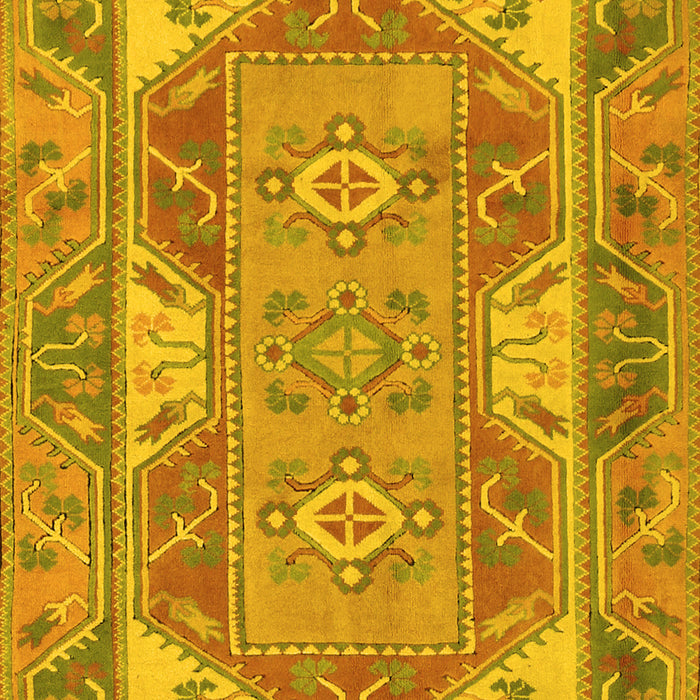 Machine Washable Oriental Yellow Traditional Rug, wshtr2212yw