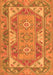 Serging Thickness of Machine Washable Oriental Orange Traditional Area Rugs, wshtr2212org