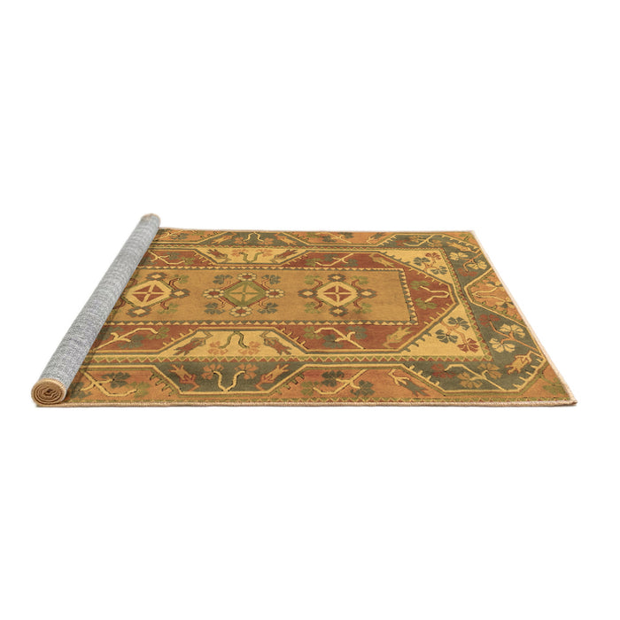 Sideview of Machine Washable Oriental Brown Traditional Rug, wshtr2212brn