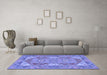 Machine Washable Oriental Blue Traditional Rug in a Living Room, wshtr2212blu