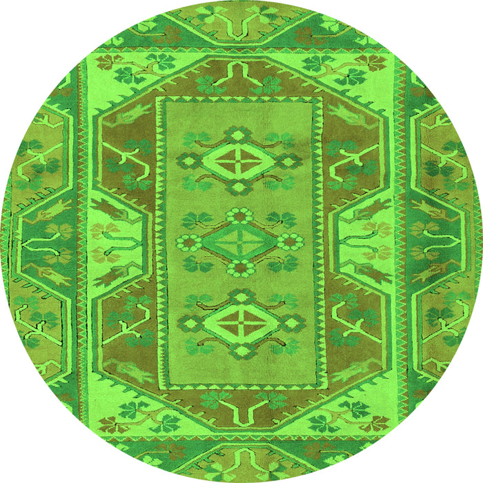 Square Oriental Green Traditional Rug, tr2212grn
