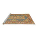 Sideview of Machine Washable Traditional Metallic Gold Rug, wshtr2213