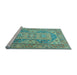 Sideview of Machine Washable Oriental Light Blue Traditional Rug, wshtr2213lblu