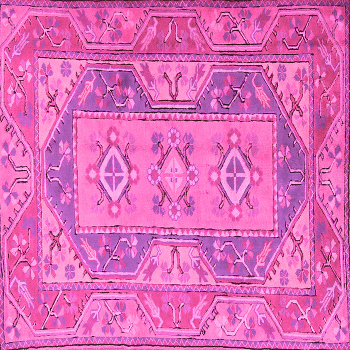 Square Oriental Pink Traditional Rug, tr2213pnk
