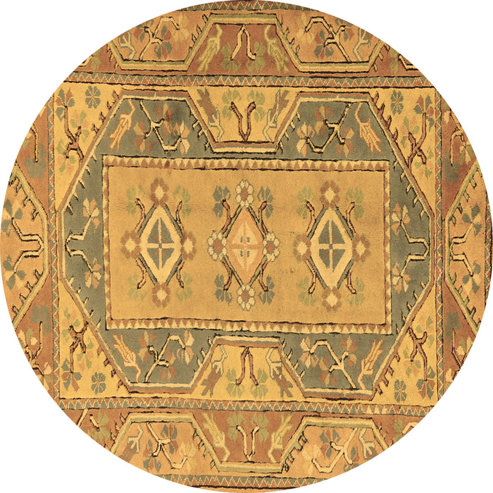 Round Machine Washable Oriental Brown Traditional Rug, wshtr2213brn