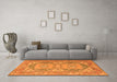 Machine Washable Oriental Orange Traditional Area Rugs in a Living Room, wshtr2213org