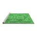 Sideview of Machine Washable Oriental Emerald Green Traditional Area Rugs, wshtr2213emgrn