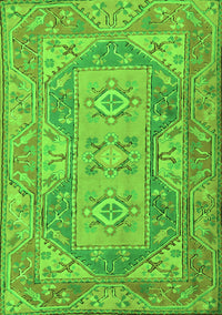 Oriental Green Traditional Rug, tr2213grn