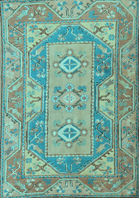 Oriental Light Blue Traditional Rug, tr2213lblu