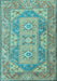 Oriental Light Blue Traditional Rug, tr2213lblu