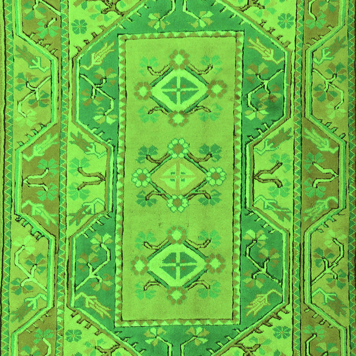 Serging Thickness of Machine Washable Oriental Green Traditional Area Rugs, wshtr2213grn