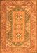 Serging Thickness of Machine Washable Oriental Orange Traditional Area Rugs, wshtr2213org