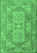 Machine Washable Oriental Emerald Green Traditional Area Rugs, wshtr2213emgrn