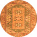 Machine Washable Oriental Orange Traditional Area Rugs, wshtr2213org