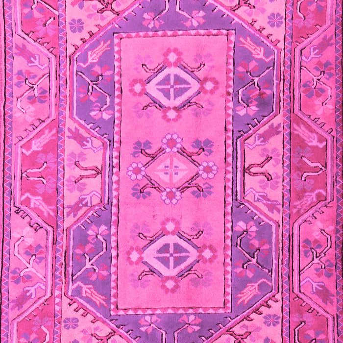 Machine Washable Oriental Pink Traditional Rug, wshtr2213pnk