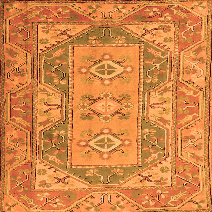 Serging Thickness of Oriental Orange Traditional Rug, tr2213org