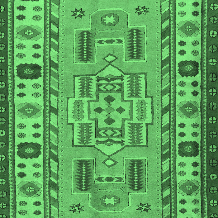 Machine Washable Oriental Emerald Green Traditional Area Rugs, wshtr2214emgrn