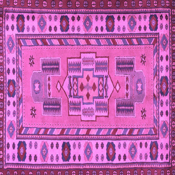 Square Machine Washable Oriental Purple Traditional Area Rugs, wshtr2214pur