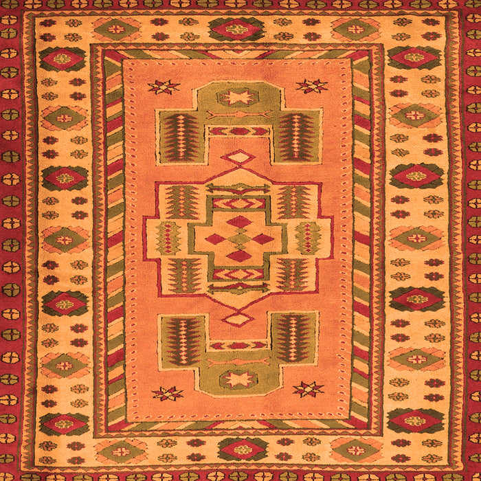 Serging Thickness of Oriental Orange Traditional Rug, tr2214org