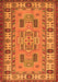 Serging Thickness of Machine Washable Oriental Orange Traditional Area Rugs, wshtr2214org