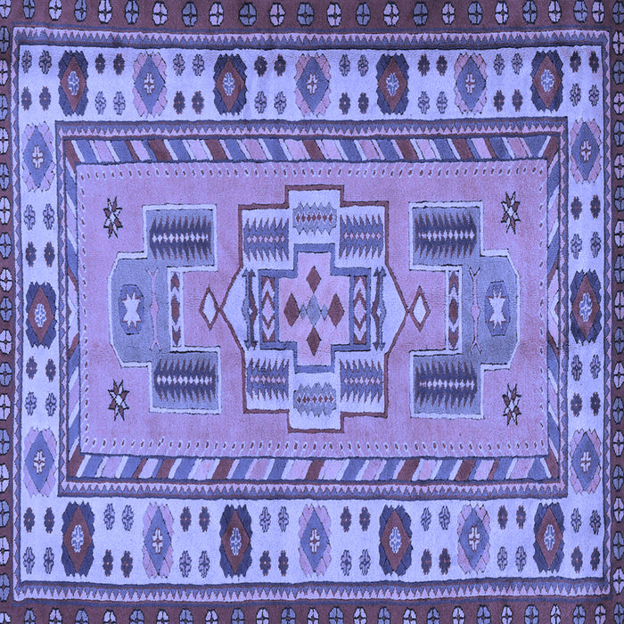 Square Machine Washable Oriental Blue Traditional Rug, wshtr2214blu