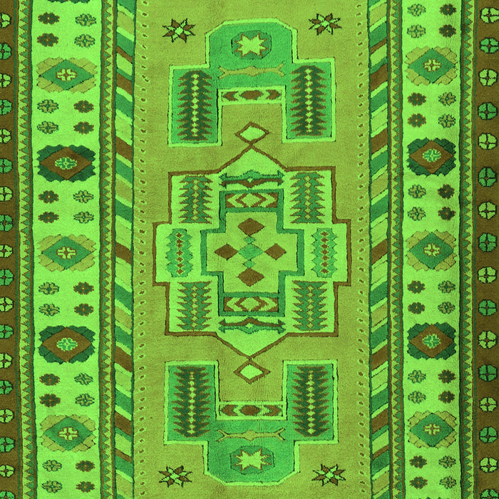 Serging Thickness of Machine Washable Oriental Green Traditional Area Rugs, wshtr2214grn
