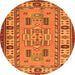 Machine Washable Oriental Orange Traditional Area Rugs, wshtr2214org