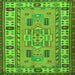 Round Machine Washable Oriental Green Traditional Area Rugs, wshtr2214grn